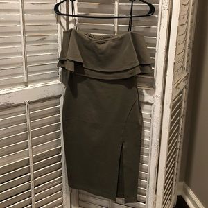 Strapless Army Green Dress
